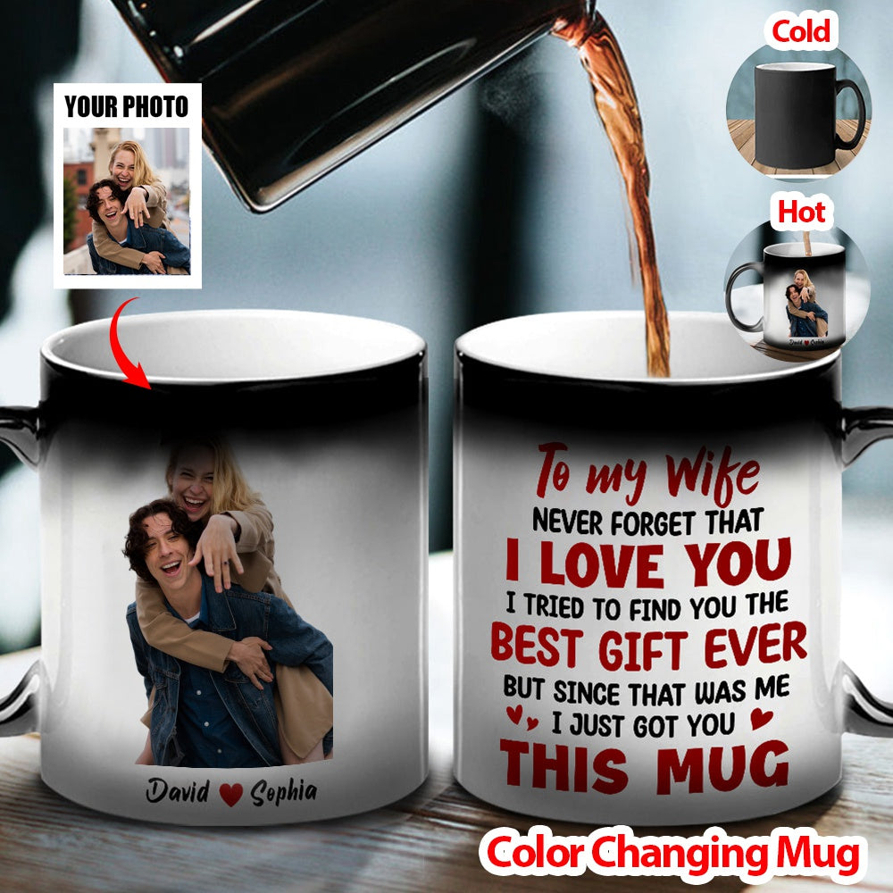 I Love You, Custom Couple Photo Magic Mug, Gift For Wife, Gift For Her, Valentine's Gifts