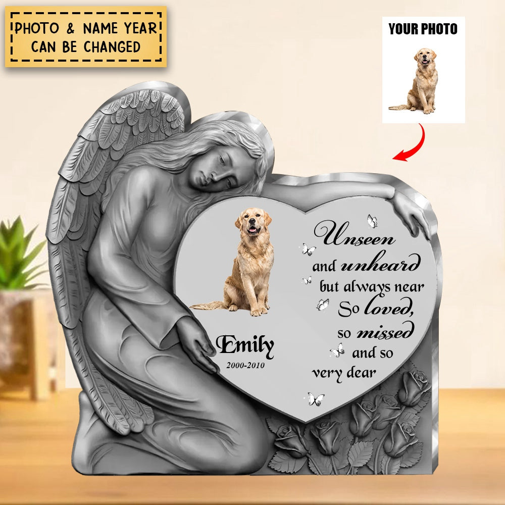 Personalized Angel Heart Memorial Acrylic Plaque