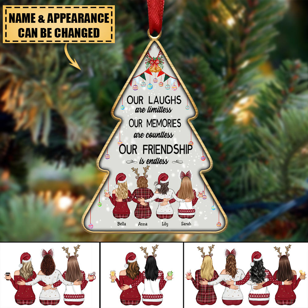 Besties - Our Laughs Are Limitless Our Memories Are Countless Our Friendship Is Endless - Personalized Acrylic Ornament