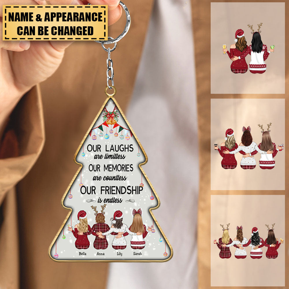 Besties - Our Laughs Are Limitless Our Memories Are Countless Our Friendship Is Endless - Personalized Acrylic Keychain
