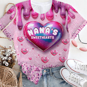 Personalized Grandma's Sweethearts All-over Print T Shirt