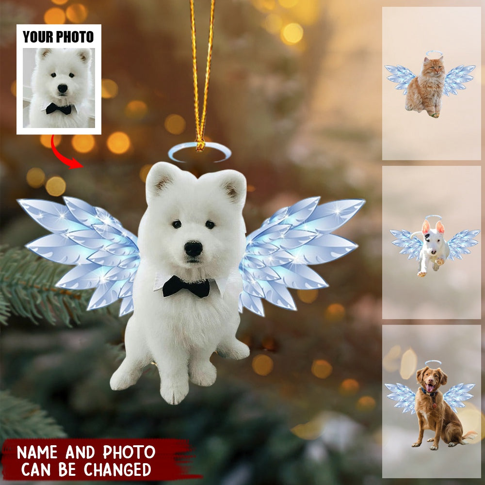 Memorial Personalized Pets with Crystal wing Acrylic Ornament For Pet Lovers