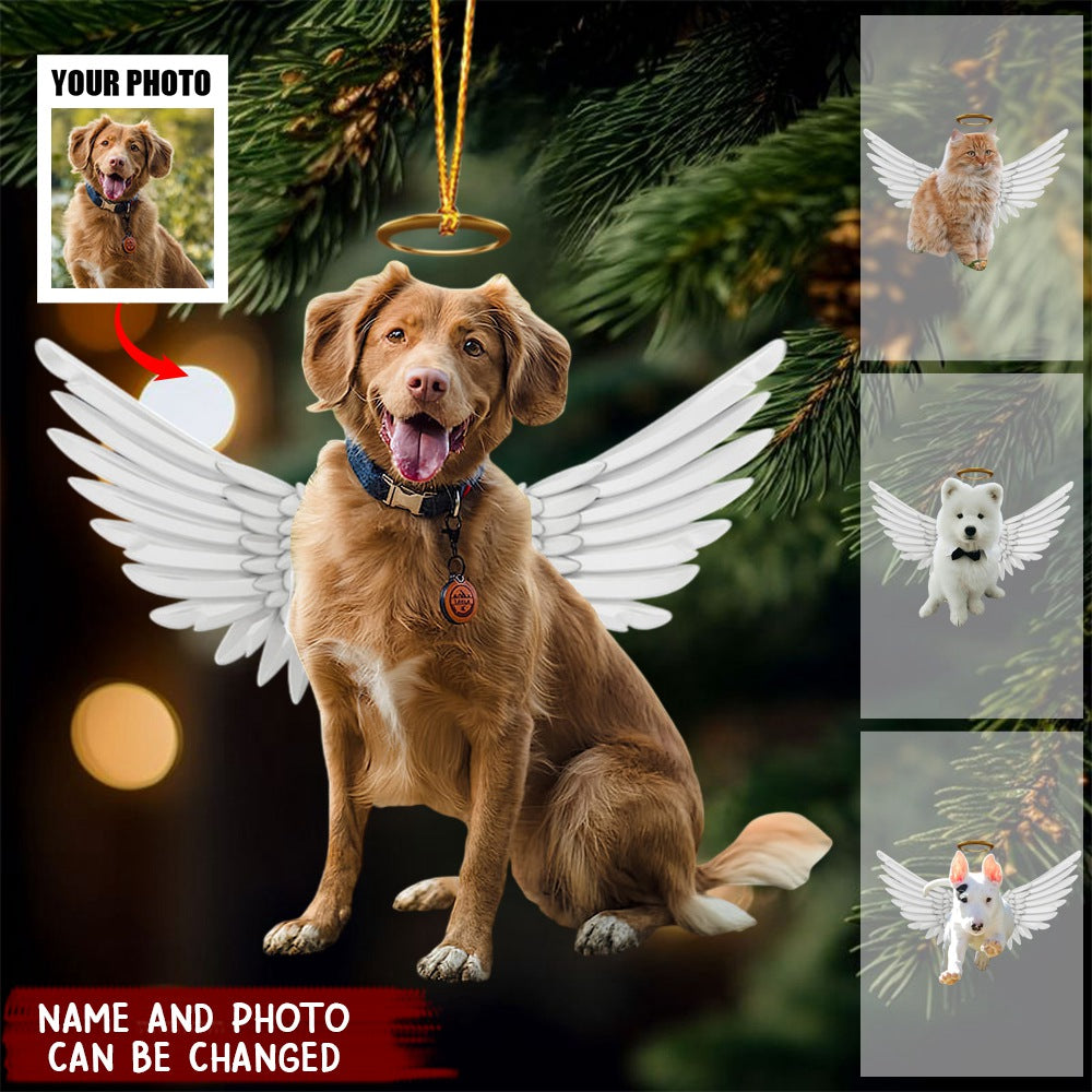 Memorial Personalized Pets with wing Acrylic Ornament For Pet Lovers