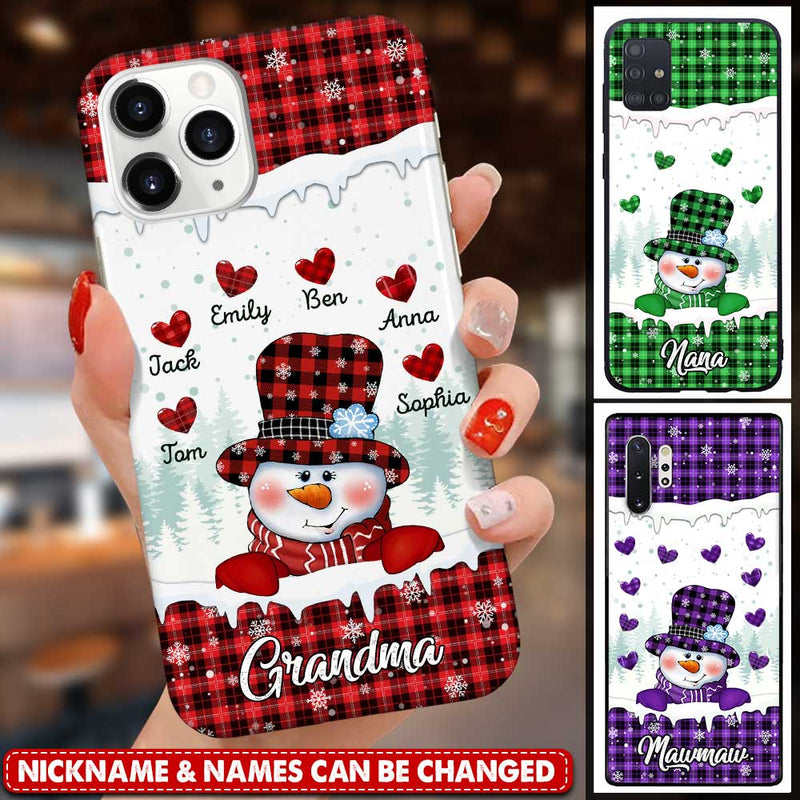 Christmas Snowman Nana Mom Sweet Heart Kids Personalized Phone Case