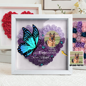 Personalized Memorial Your Wings Were Ready Flower Shadow Box