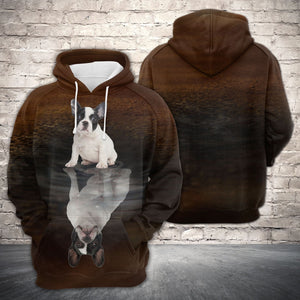 Cute French Bulldog Reflection All Over Hoodie