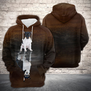 Cute Rat Terrier Reflection All Over Hoodie