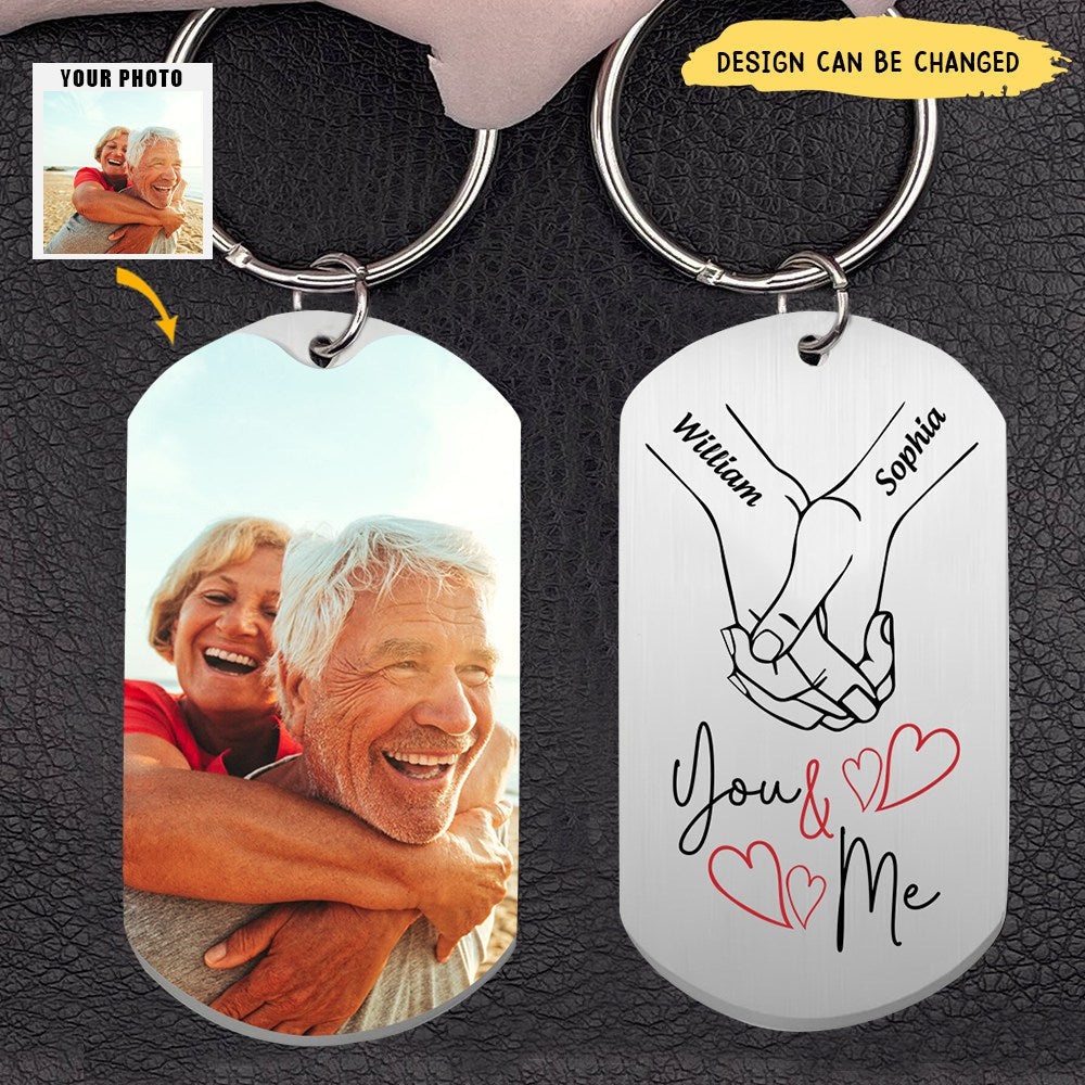 Personalized ''You&Me'' Stainless Steel Keychain For Couple For Dog Lovers