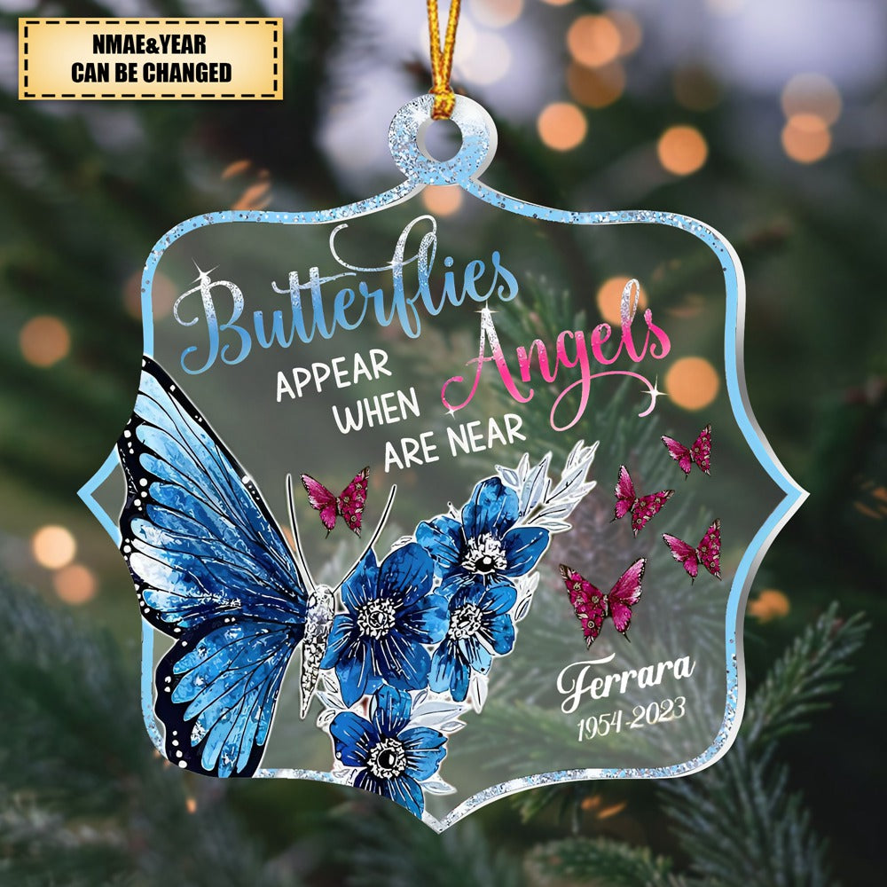Personalized Memorial Gift When Angels Are Near Acrylic Ornament