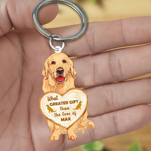 Personalized Heart Dog Acrylic Keychain Gift For Dog Lovers