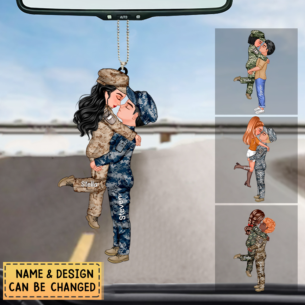 Personalized Couple Military Car Acrylic Ornament