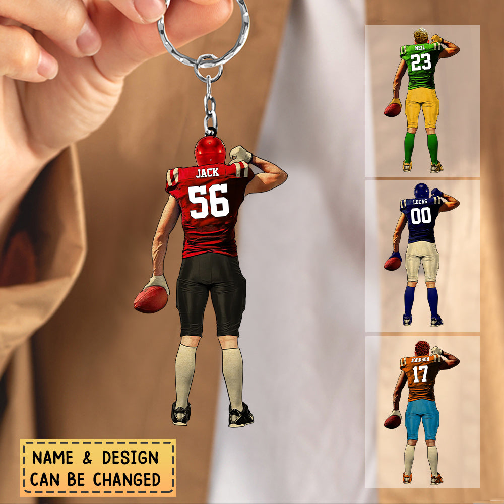 Personalized Salute to American football Acrylic Keychain
