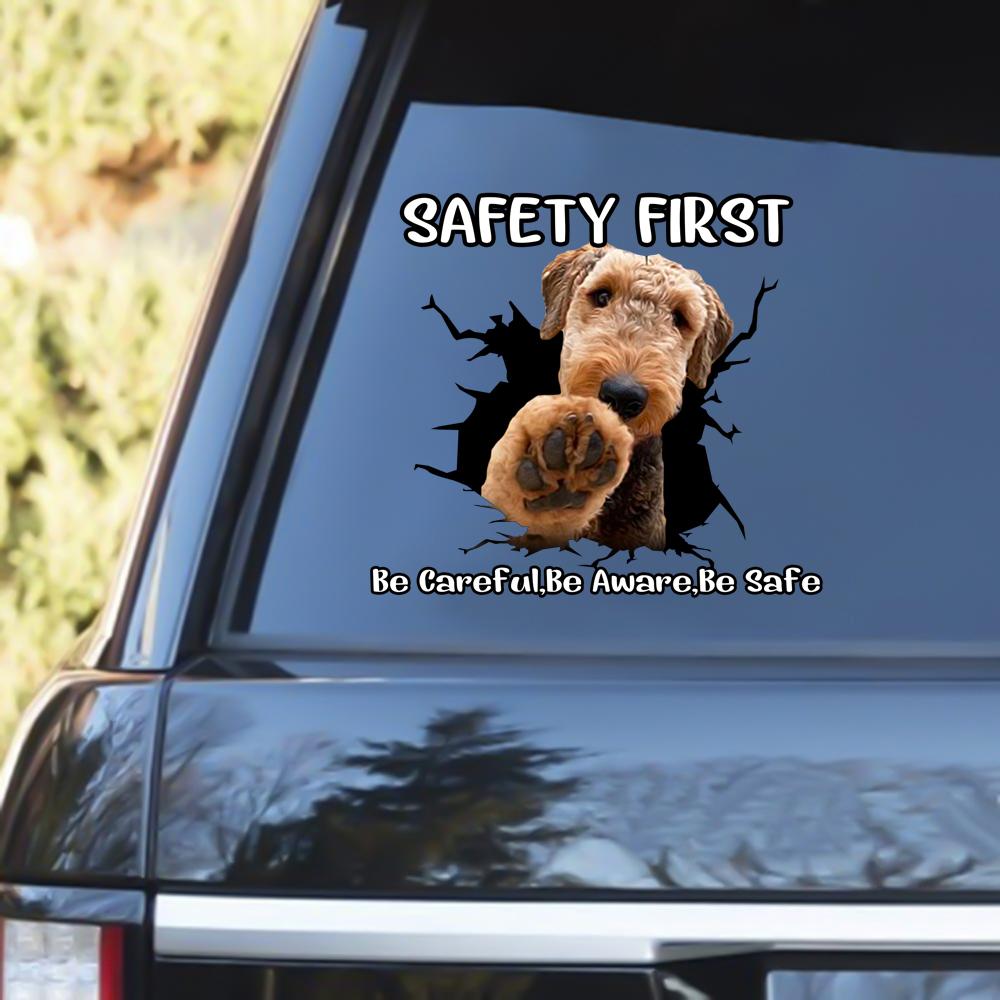 Airedale Terrier Safety First Decal