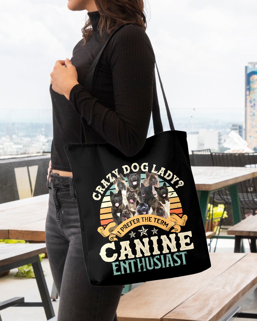 Akita-Crazy Dog Lady Cloth Tote Bag