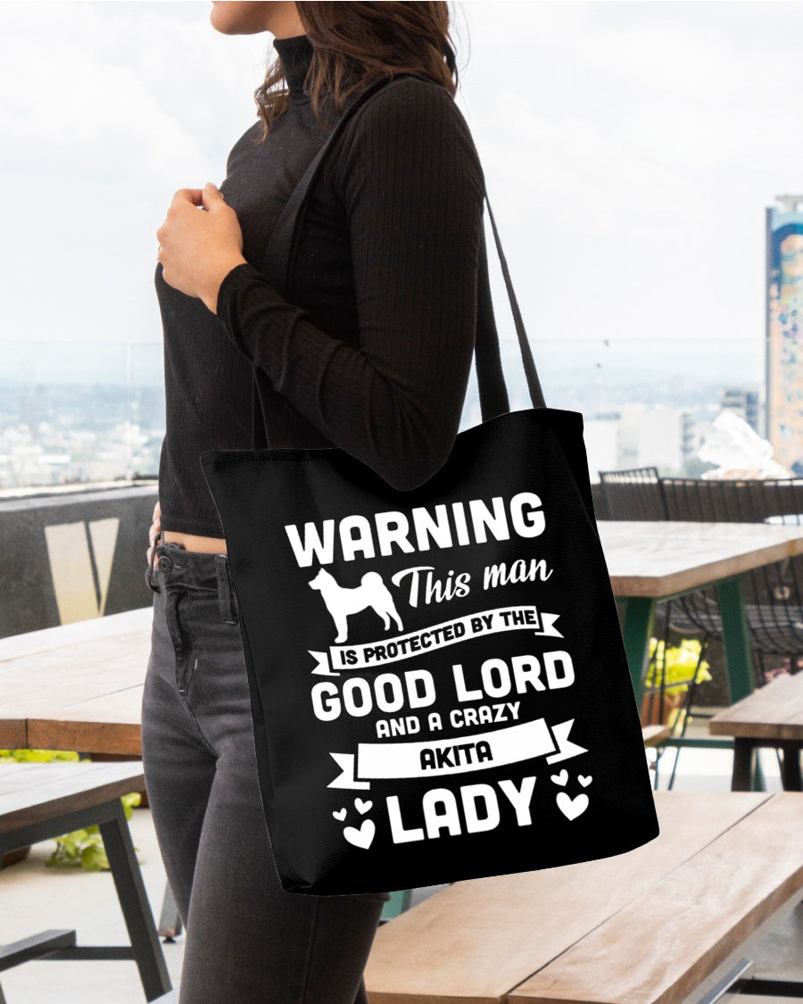 Akita Crazy lady Cloth Tote Bag