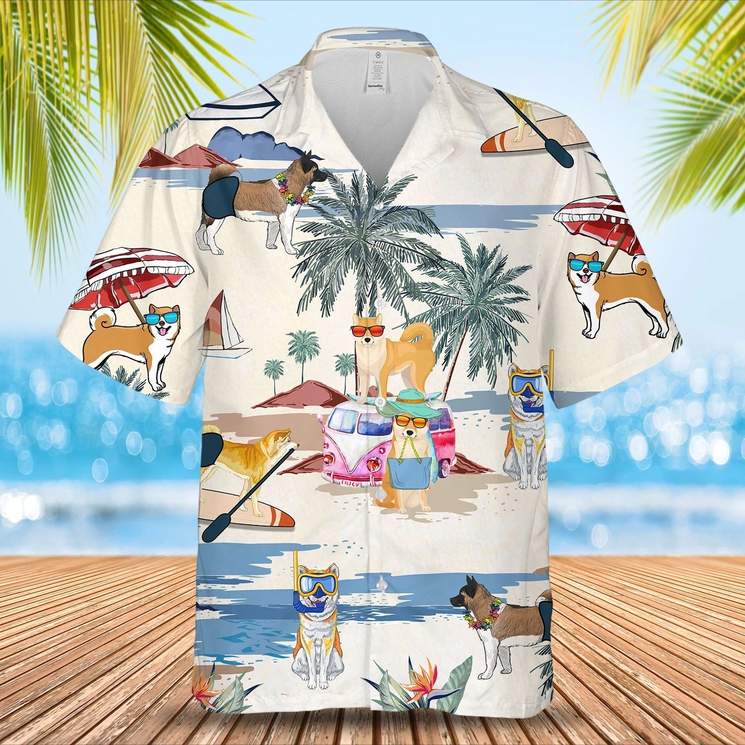 Akita Summer Beach Hawaiian Shirt