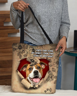 American Bulldog -Torn Cloth Tote Bag