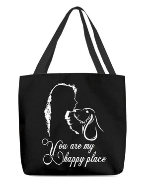 Basset Hound You Are My Happy Place-Cloth Tote Bag