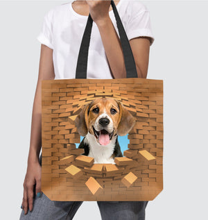 Beagle 2 In Brick Hole-Cloth Tote Bag