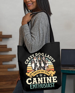 Bernese Mountain Dog-Crazy Dog Lady Cloth Tote Bag