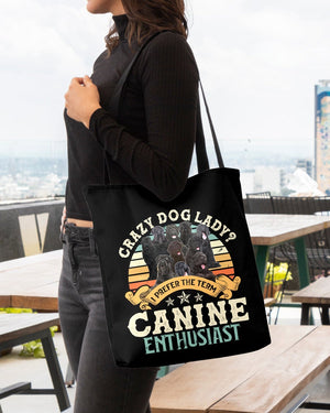 Black Russian Terrier-Crazy Dog Lady Cloth Tote Bag