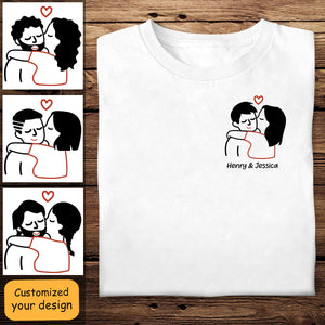 Personalized Couple Kiss T-shirt