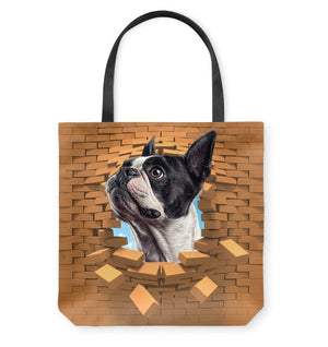 Boston Terrier In Brick Hole-Cloth Tote Bag