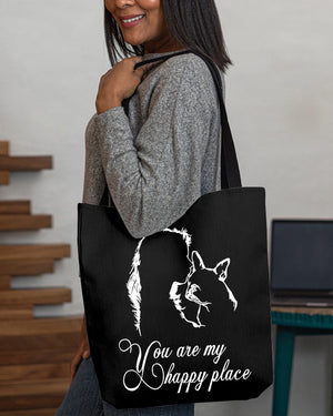 Boston Terrier You Are My Happy Place-Cloth Tote Bag