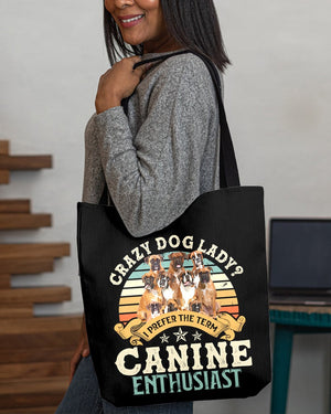 Boxer-Crazy Dog Lady Cloth Tote Bag