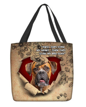 Boxer-Torn Cloth Tote Bag