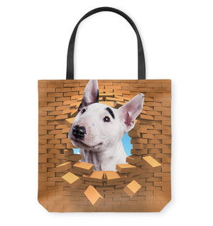 Bull Terrier 2 In Brick Hole-Cloth Tote Bag
