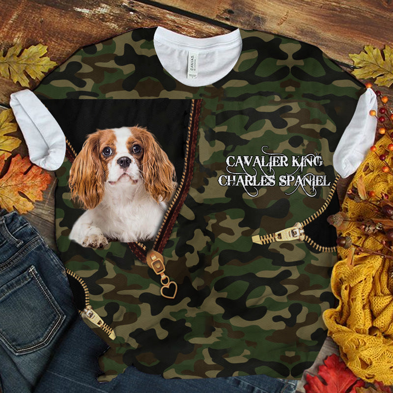 Cavalier King Charles Spaniel Camo T-shirt