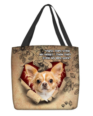 Chihuahua -Torn Cloth Tote Bag