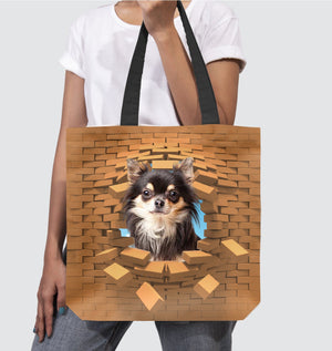 Chihuahua 1 In Brick Hole-Cloth Tote Bag