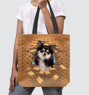 Chihuahua 6 In Brick Hole-Cloth Tote Bag