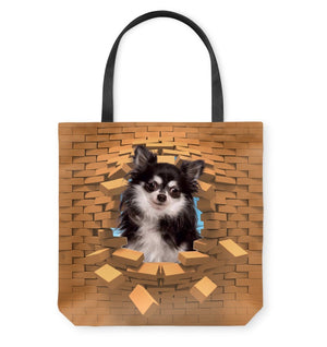 Chihuahua 6 In Brick Hole-Cloth Tote Bag