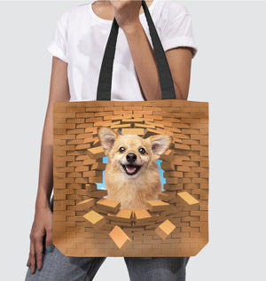 Chihuahua 8 In Brick Hole-Cloth Tote Bag