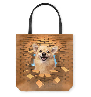 Chihuahua 8 In Brick Hole-Cloth Tote Bag