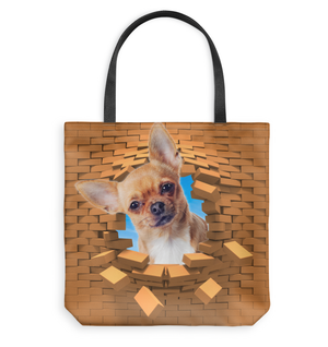Chihuahua In Brick Hole-Cloth Tote Bag