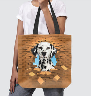 Dalmatian In Brick Hole-Cloth Tote Bag