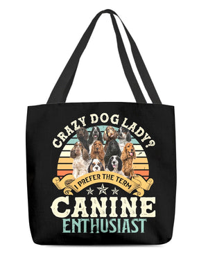 English Cocker Spaniel-Crazy Dog Lady Cloth Tote Bag