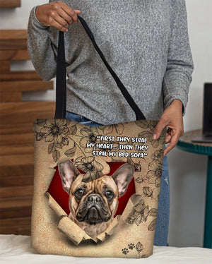 French Bulldog-Torn Cloth Tote Bag