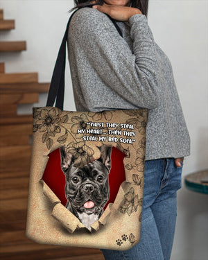 French Bulldog 2-Torn Cloth Tote Bag