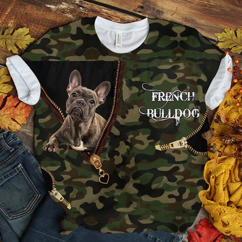 French bulldog 2 Camo T-shirt