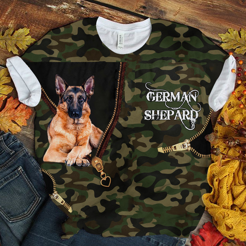 German Shepard Camo T-shirt