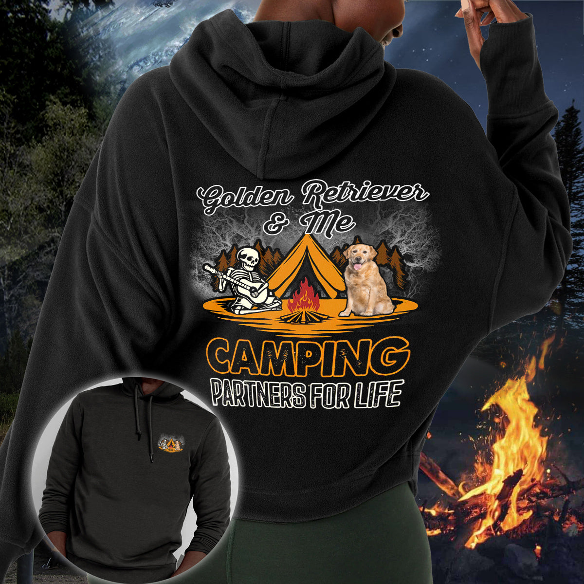 Golden Retriever3 Camping Partners-Hoodie