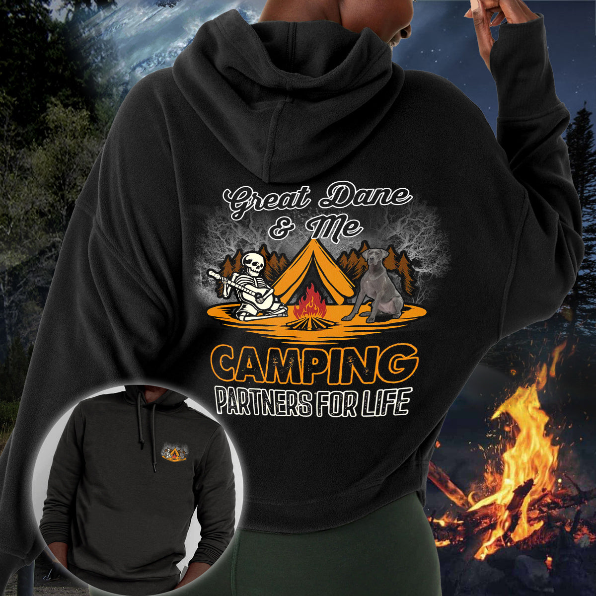 Great Dane2 Camping Partners-Hoodie