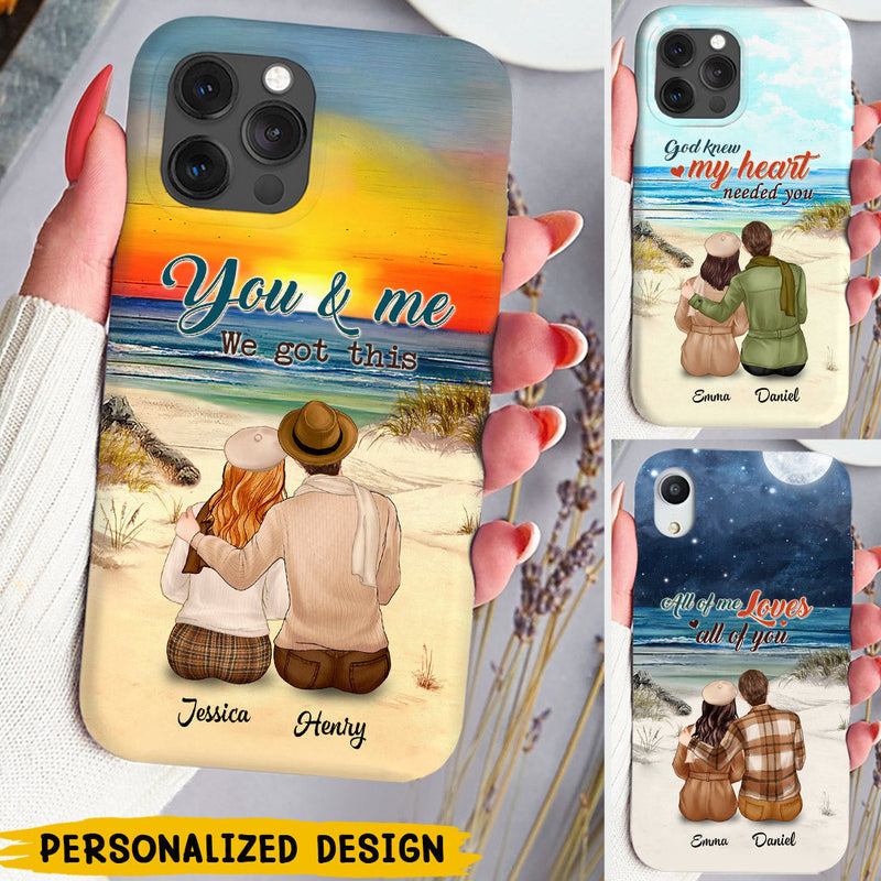 You & Me We Got This Romantic Couple On the Beach Sunset Daytime Nighttime Personalized Phone case