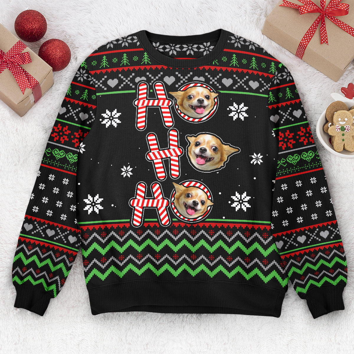 Personalized Ho Ho Ho Dog Cat Pet Lovers Christmas Sweatshirt