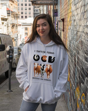 I Suffer From-Cow-Hooded Sweatshirt